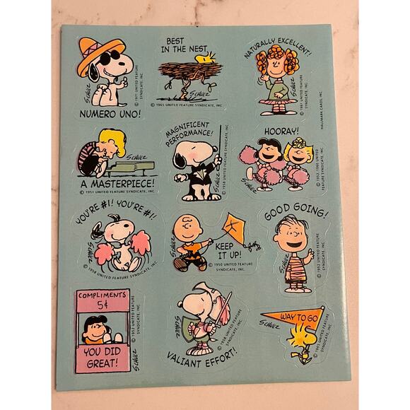 Peanuts, School, Teacher, Message, Motivation, Education, Children, Sticker Shee - Picture 1 of 1